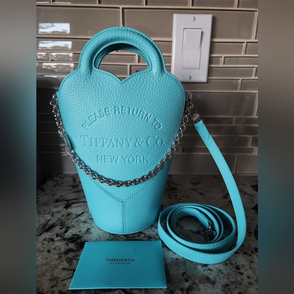 Tiffany & Co. Return to Tiffany Blue Heart Crossbody Bag Viral Tik Tok Aqua NWT